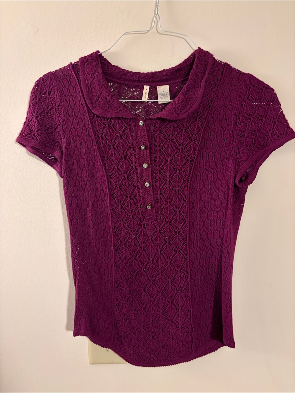Anthropologie Moth Lace Knit Polo